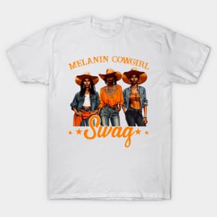 African Melanin Cowgirl Swag Black History Gift For Women Girls T-Shirt